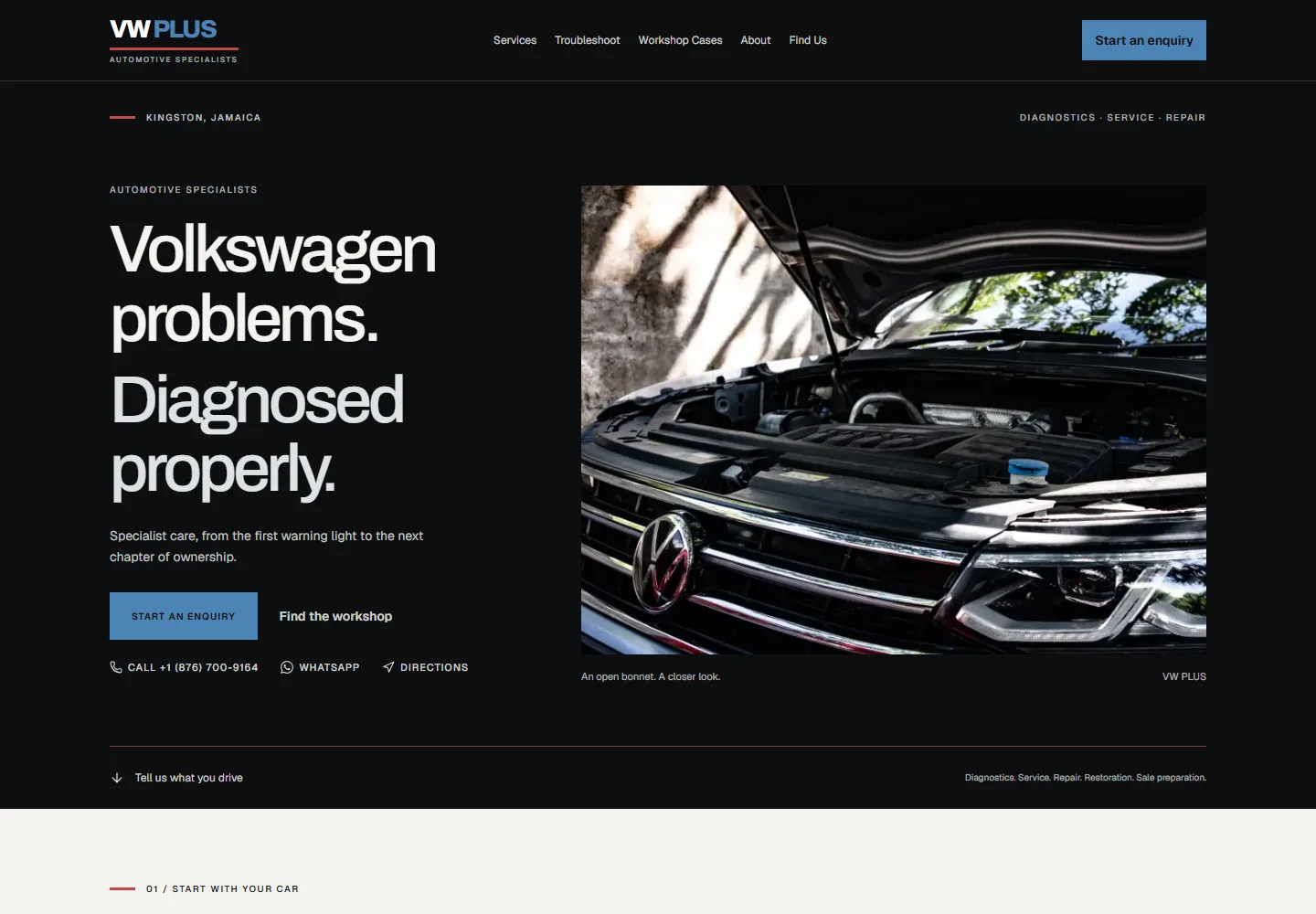 Desktop preview of the VWPlus website